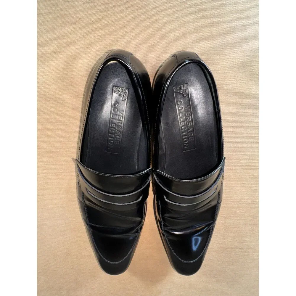 Versace Collection Patent Leather Men's Dress Shoes, Size Eu 45